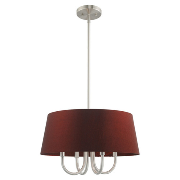 Livex Lighting Belclaire 4 Light Brushed Nickel Pendant Chandelier 52904-91