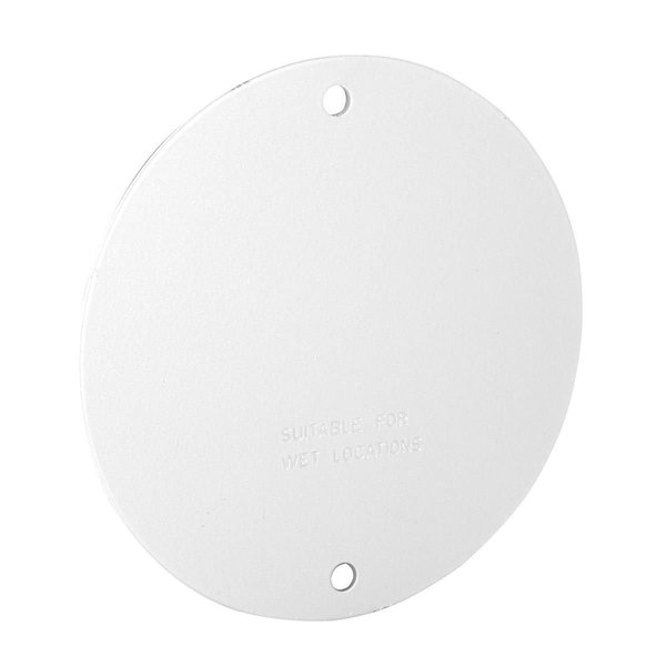 Bell Outdoor Electrical Box Cover, Round, Round, Steel, Blank and Flat 5374-1