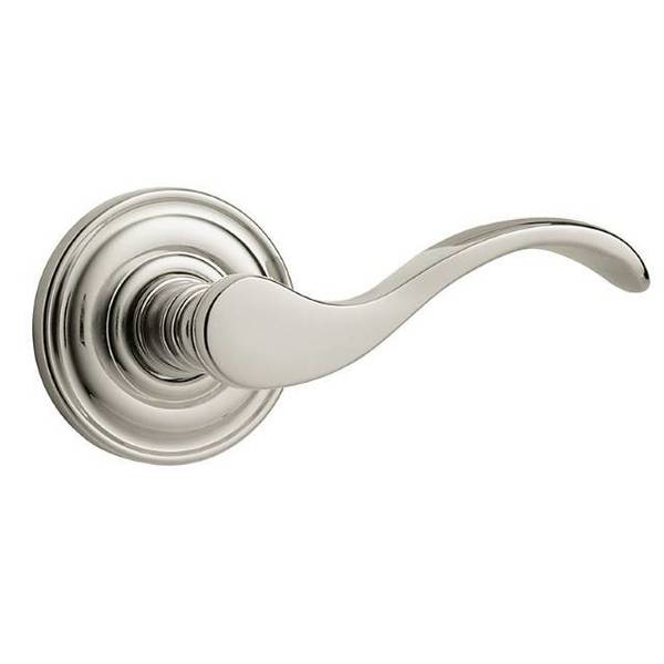 Baldwin Estate Wave Lever Lifetime Bright Nickel Door Levers Lifetime Bright Nickel 5455V.055.LMR