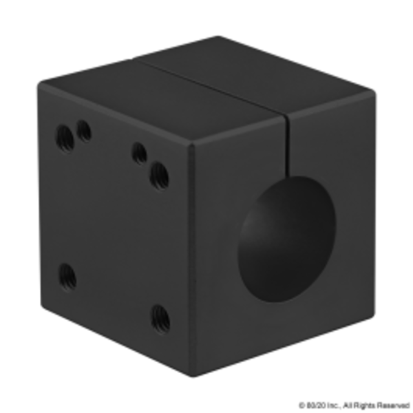 80/20 Black 1" Dia Sgl Shaft Mounting Block 5550-BLACK