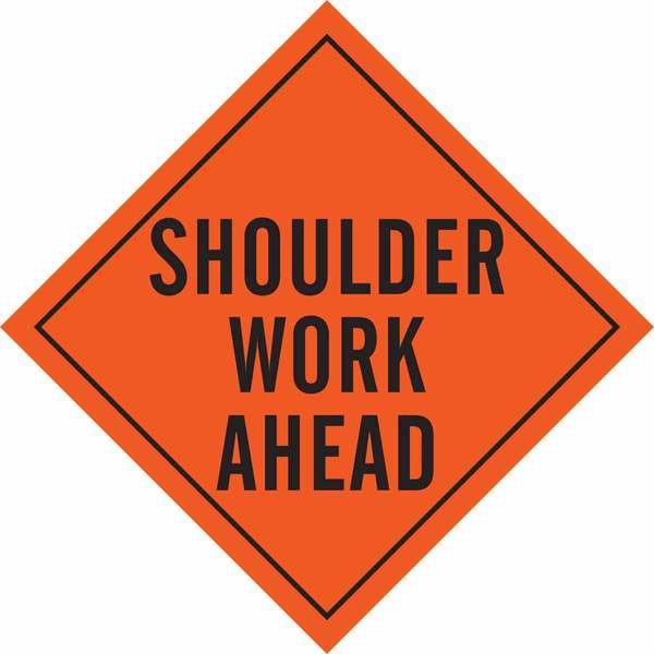 Brady Roll-Up Road Construction Sign, 48" H, 48 in W, Mesh, Diamond, English, 57029 57029