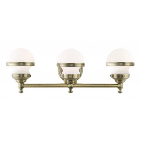 Livex Lighting Antique Brass Vanity Sconce, 3 Light 5713-01