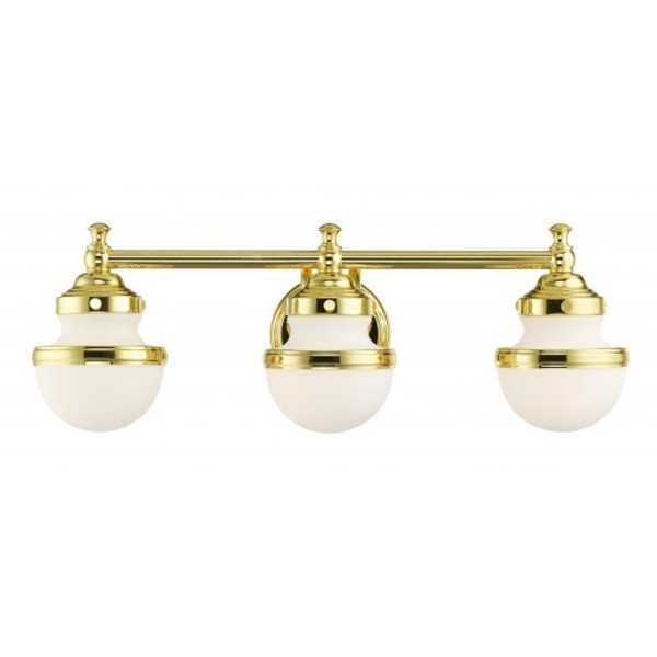 Livex Lighting Polished Brass Vanity Sconce, 3 Light 5713-02