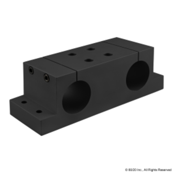 80/20 Black 2" Dia Dbl Shaft Mounting Block 5950-BLACK