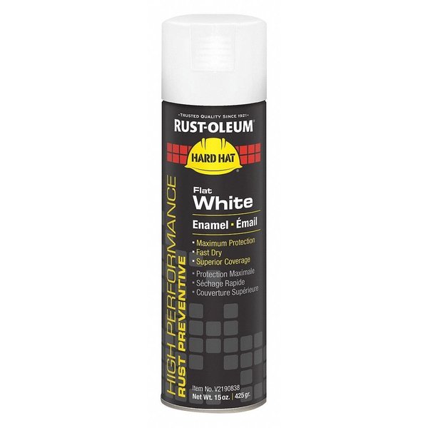 Rust-Oleum Rust Preventative Spray Paint, White, Flat, 15 oz V2190838