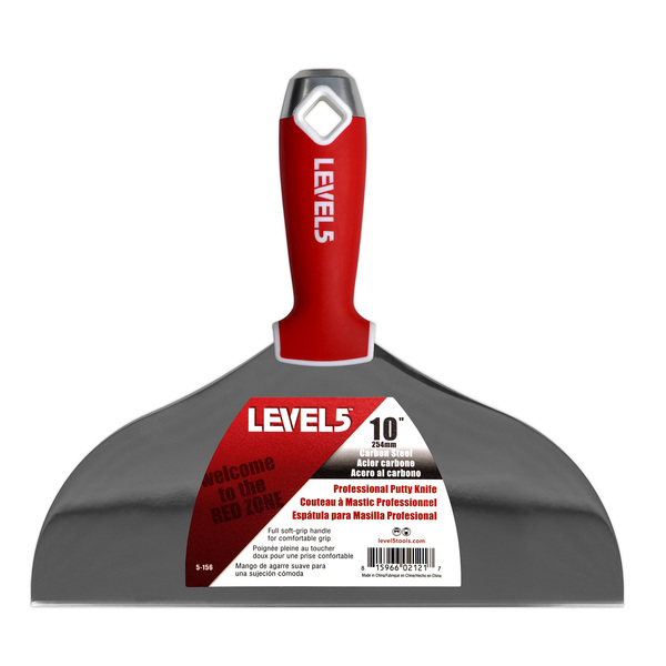 Level 5 Tools Putty Knife, CS, Soft Grip, 10 5-156