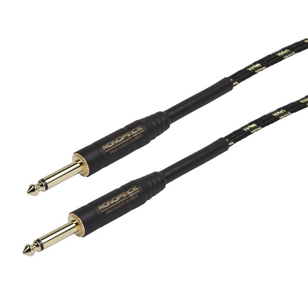 Monoprice T/S, 1/4"Male Cable, Black, Gold 35 ft. 601435