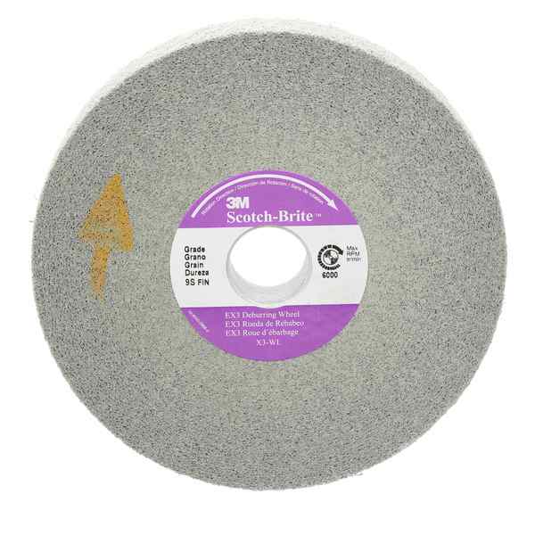 Scotch-Brite Deburring Wheel, 12"x 3/8" x 5", 9S FIN X3-WL 215