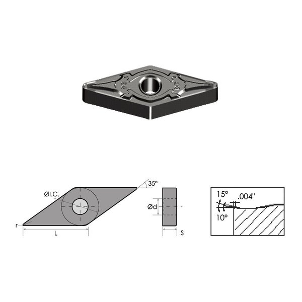 Hhip VNMG-331-EM NC-TiAIN Coated Carbide Insert 6051-0331