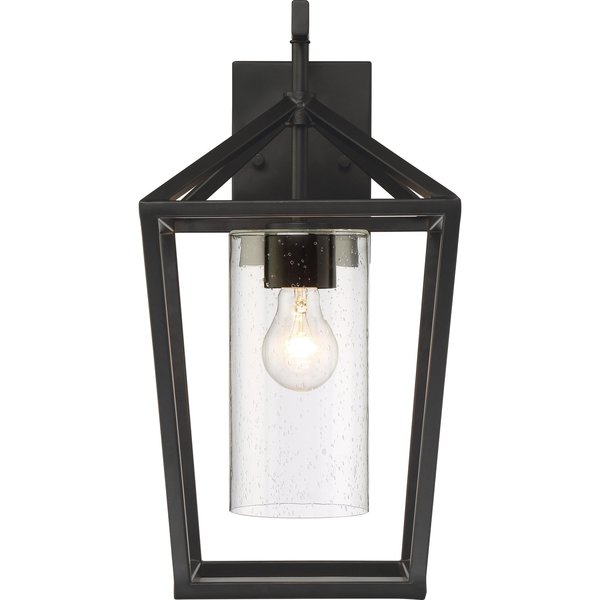 Nuvo Hopewell - 1-Light - Large Lantern - Matte Black Finish with Clear Seeded Glass 60/6593