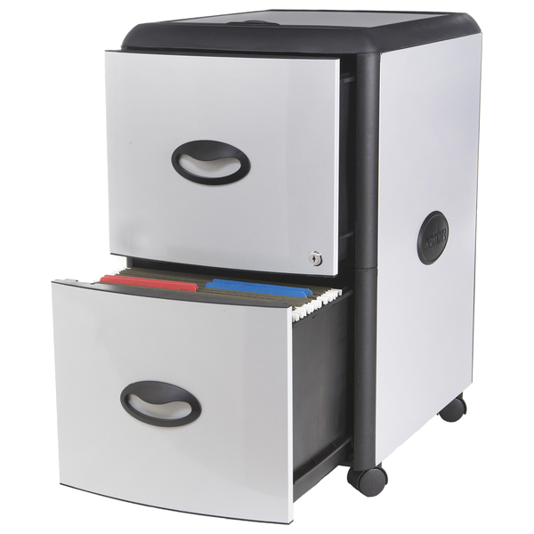 Storex Mobile File Cabinet, w/Lock, 2-Drawer 61352U01C