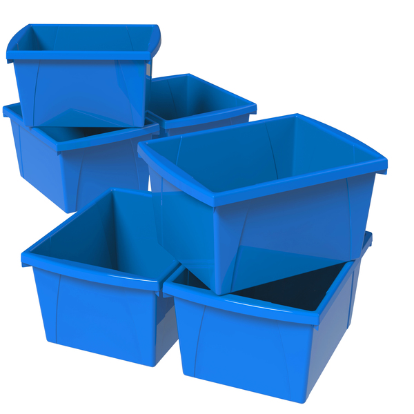 Storex 61451U06C $27.07 Storage Bin, 4 Gallon, Blue, PK6 ...