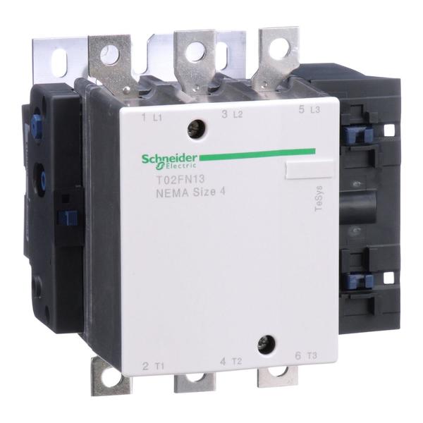 Schneider Electric NEMA Contactor, TeSys N, nonreversing, Size 4, 135A, 100HP at 460VAC, 3 pole, 3 phase, 120VAC 50/60Hz coil, open T02FN13G7