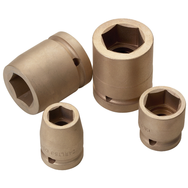 Non Sparking Deep Impact Socket, 3/4in-1/2in Drv, Beryllium Copper