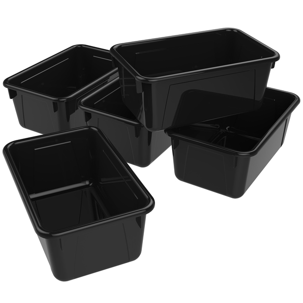 Storex Cubby Storage Bin, Black, 5 PK 62466E05C