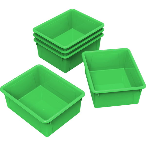 Storex Storage Bin, Green, 5 PK 62527U05C