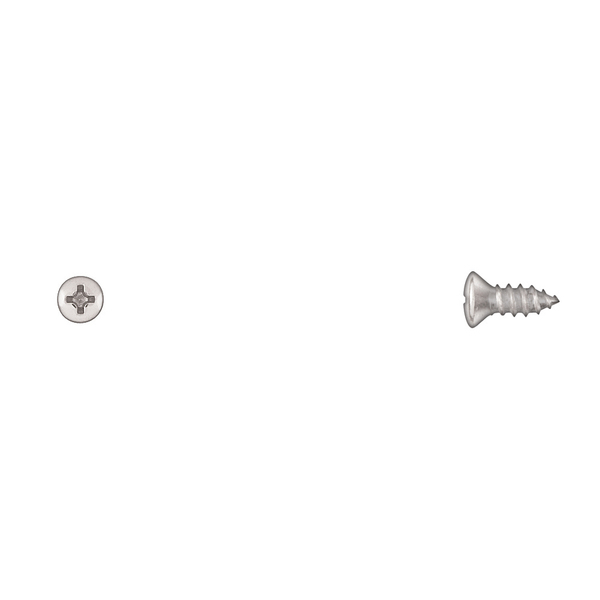 Disco Sheet Metal Screw, #10 x 1/2 in, Chrome Plated Oval Head Phillips Drive 6409PK