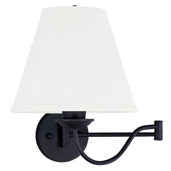 Livex Lighting Ridgedale 1 Light Black Swing Arm Wall Lamp 6471-04