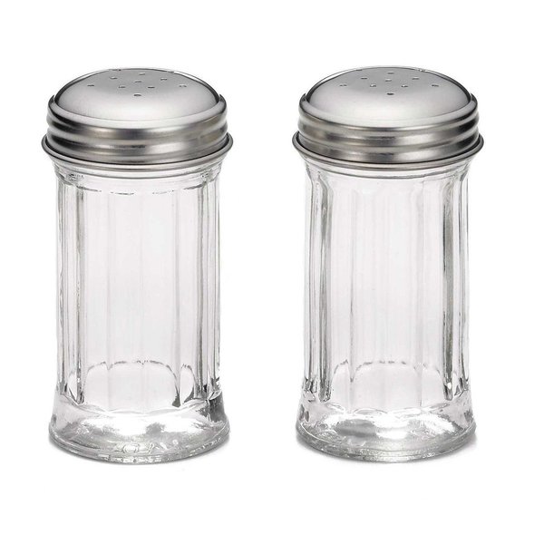 Tablecraft Salt/Pepper Shaker W/SS Top, 2OZ, PK12 657