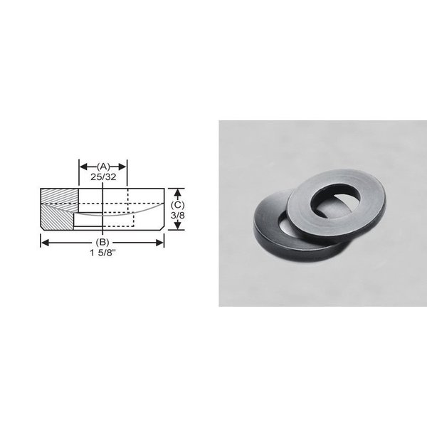 S & W Manufacturing Spherical Washer, Fits Bolt Size 3/4 in 18-8 Stainless Steel, Plain Finish STPW-6