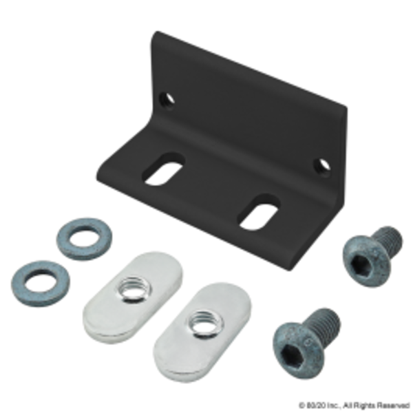 80/20 Black Magnetic Door Catch Bracket 65-2745-BLACK