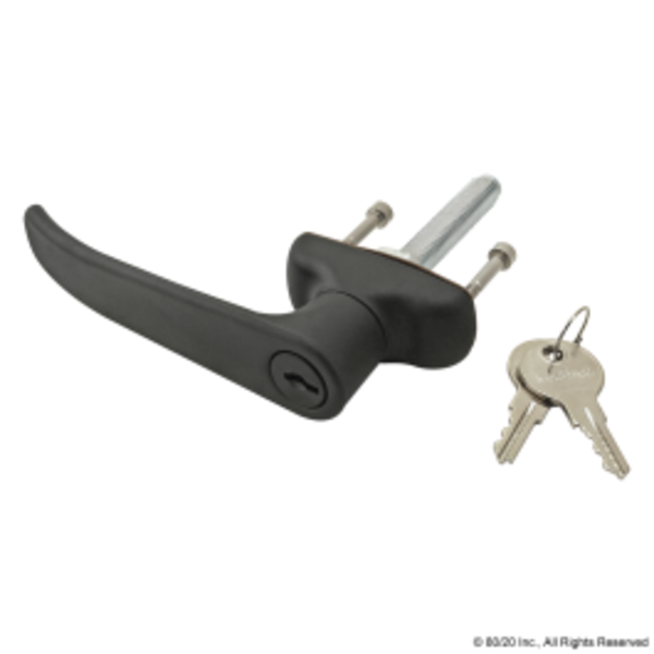 80/20 Black Furniture L-Handle - Locking 65-2957