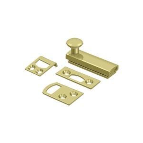 Deltana Surface Bolt, Concealed Screw, Heavy Duty Bright Brass 2" 2SBCS3