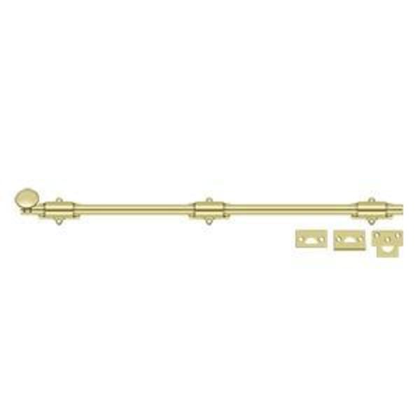 Deltana Surface Bolt, Heavy Duty Bright Brass 24" 24SB3