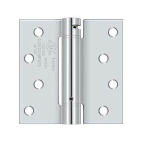 Deltana Bright Chrome Spring Hinge, Holes per Leaf: 4 DSH44U26