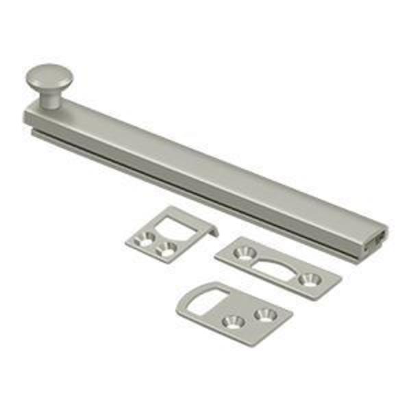 Deltana Surface Bolt, Concealed Screw, Heavy Duty Satin Nickel 6" 6SBCS15