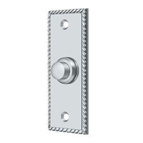 Deltana Bell Button, Rectangular Rope Bright Chrome BBSR333U26