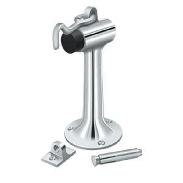 Deltana Floor Mount, 6" Bumper With Hook & Eye, Heavy Duty Bright Chrome DSF630U26