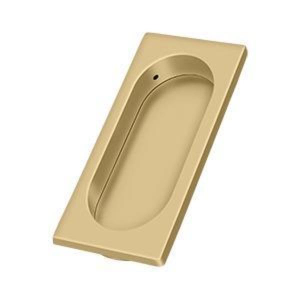 Deltana Flush Pull, Large, 4" X 1-5/8" X 3/8" Brushed Brass FP4134U4