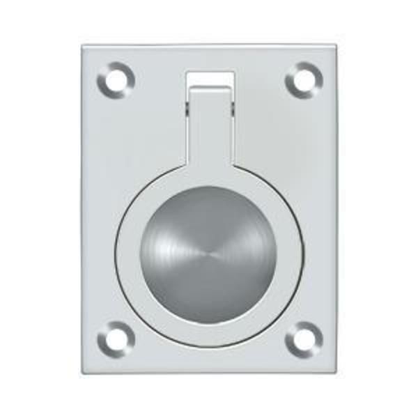 Deltana Flush Ring Pull, 2-1/2" X 1 7/8" Bright Chrome FRP25U26