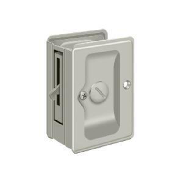 Deltana Heavy Duty Pocket Lock, Adj, 3-1/4" X 2 1/4" Privacy Satin Nickel SDLA325U15