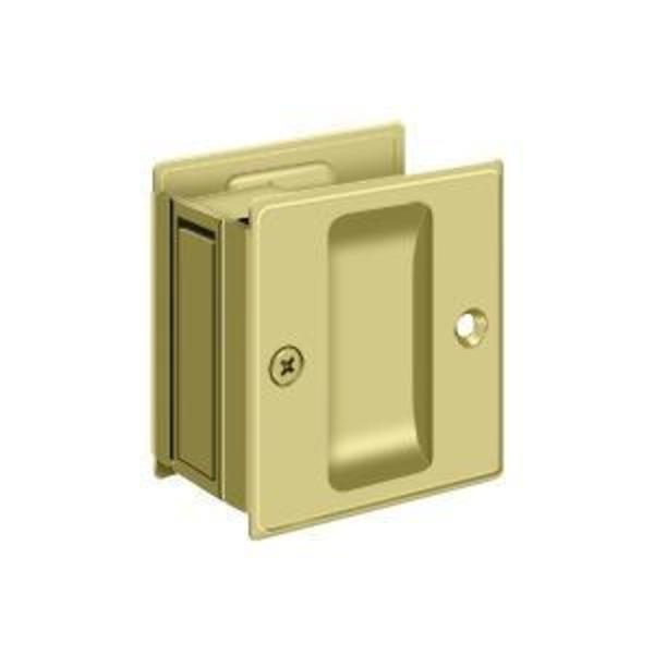 Deltana Pocket Lock, 2-1/2" X 2-3/4" Passage Bright Brass SDP25U3
