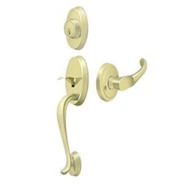 Deltana Riversdale Handleset With Chapelton Lever Entry Bright Brass PRRHCHU3