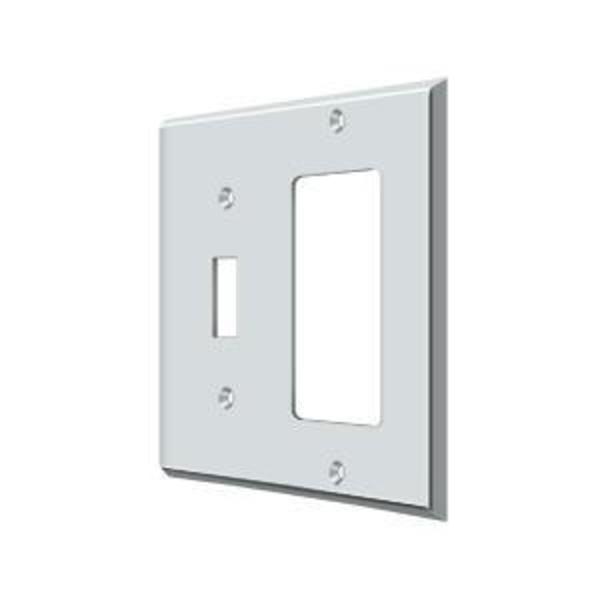 Deltana Single Switch/Single Rocker Switch Plate, Number of Gangs: 2 Solid Brass SWP4743U26