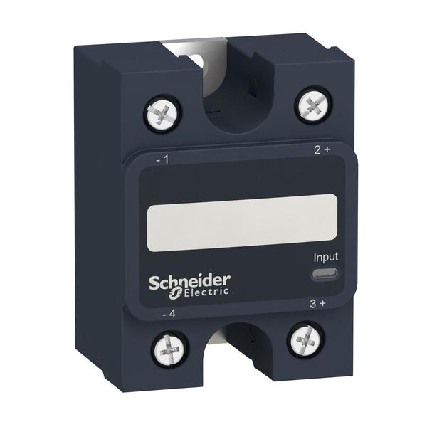 Schneider Electric Single phase relay, Harmony Solid State Relays, 50A, panel mount, zero voltage switching, thermal pad, input 3 to 32V DC, output 24 to 300V AC SSP1A150BDT