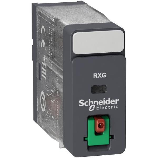 Schneider Electric Interface plug in relay, Harmony Electromechanical Relays, 10A, 1CO, lockable test but to n, 24V AC RXG11B7