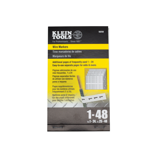 Klein Tools Wire Marker Book, 1-48 56250