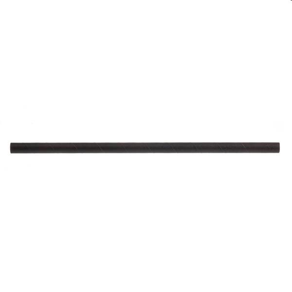 Tablecraft Straws, 7.75", 8mm, Solid Black, Pape, PK500 700132