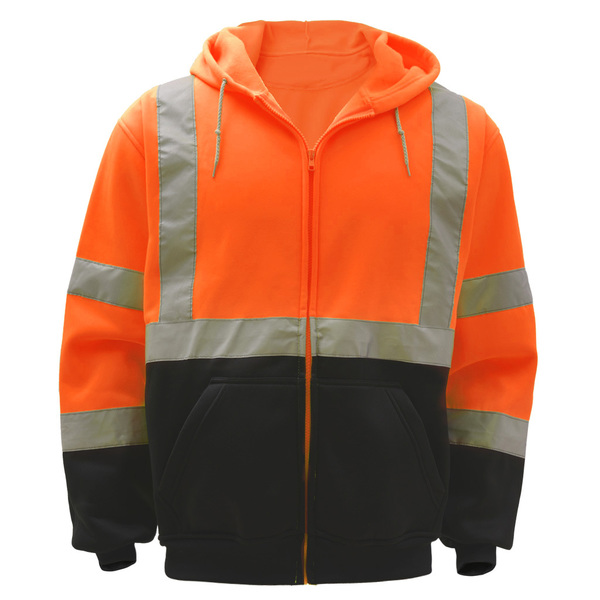 Gss Safety Class 3 Zipper Front Hooded Sweatshirt 7003-XL