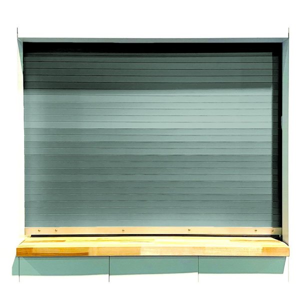 American Garage Door Supply Painted Steel Counter Shutte, Grey, Heigh M722G-8X4