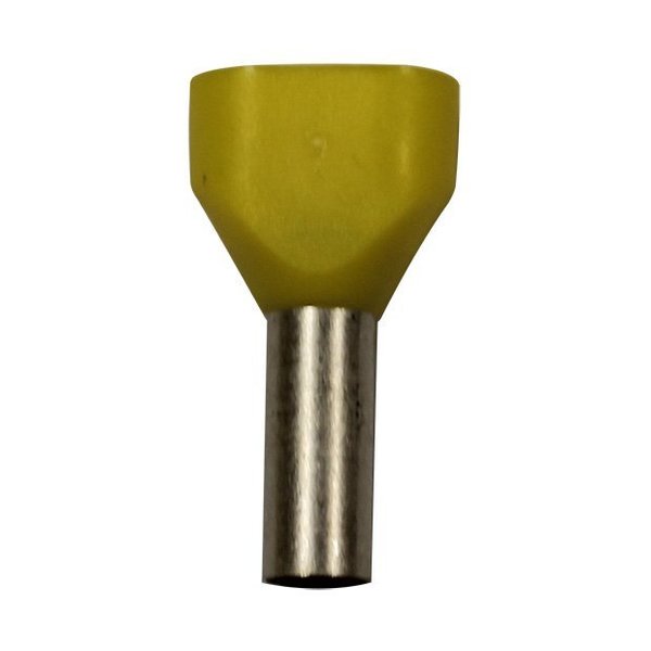 Eclipse Tools Wire Ferrule, Yellow, Twin, 1 AWG, PK100 701-112
