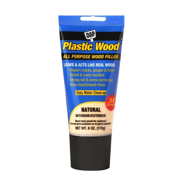 Dap Plastic Wood Latex 6oz Natural, PK6 6 oz Size, Natural 7079800581