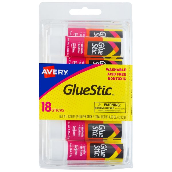 Avery Glue Stick, White, 1.27 oz 98001