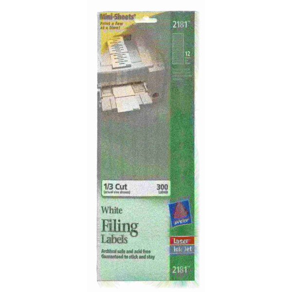 Avery Mini-Sheets File Folder Labels, 2, PK300 2181