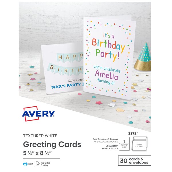 Avery Note Cards, Matte, Two-Sided Print, PK60 8315