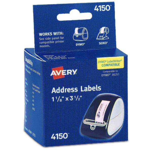 Avery Direct Thermal Roll Labels, 1-1/8, PK260 4150